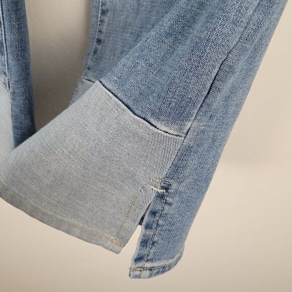 NYDJ Marilyn Straight Jeans Crop High Rise Stretch Contrasting Hem Blue Size 16 - Picture 7 of 12